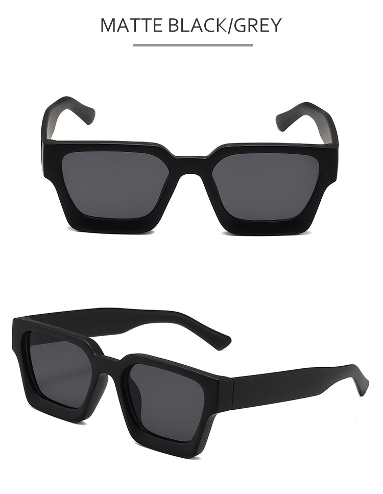 Lunettes de soleil carrées à monture épaisse – Lunettes PC surdimensionnées tendance pour hommes et femmes, tendances de la mode, très populaires_voghion.com