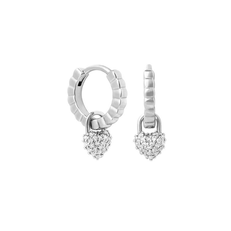 Orecchini da donna in argento S925 con design a nicchia, leggeri, di lusso, di alta qualità, a forma di cuore, con diamanti, dal temperamento dolce e retrò._voghion.com