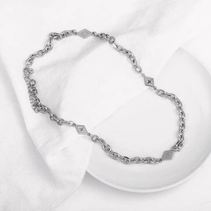 Naszyjnik z tytanu ze stali z diamentami w kształcie gwiazdy dla mężczyzn i kobiet, modna marka, bez blaknięcia, zimny trend, akcesoria do łańcuszków hip-hopowych, łańcuszek do swetra_voghion.com