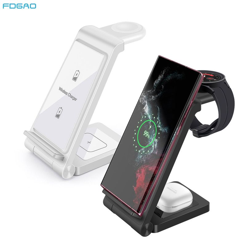 50704555550<=3 FDGAO/Cross-border Wireless Charger 3-in-1 Fast Charging 15W Compatible With Samsung Phones, Watches, And Earphones_voghion.com