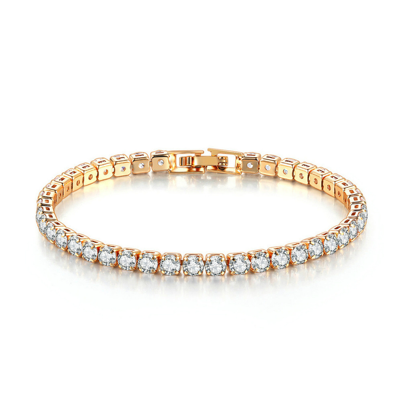 Pulseira de zircônia fileira única 4mm redondo diamante completo tênis corrente cross border hip hop jóias tênis pulseira_voghion.com