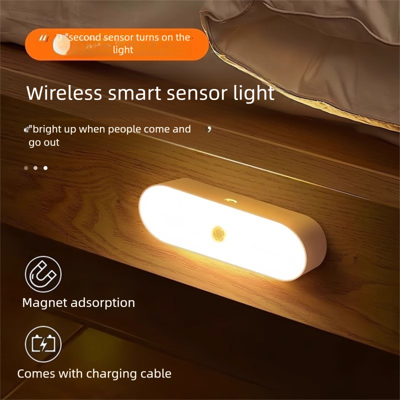 Lampe à détecteur de mouvement, veilleuse rechargeable à commande vocale, applique murale sans fil pour couloir, étanche IP55, USB, pour extérieur_voghion.com