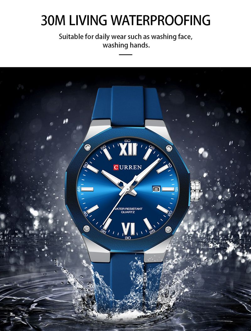 Elegante orologio sportivo unisex impermeabile con quadrante grande e display della data - Orologio da coppia con calendario, quadrante grande, design minimalista e leggero, orologio sportivo_voghion.com