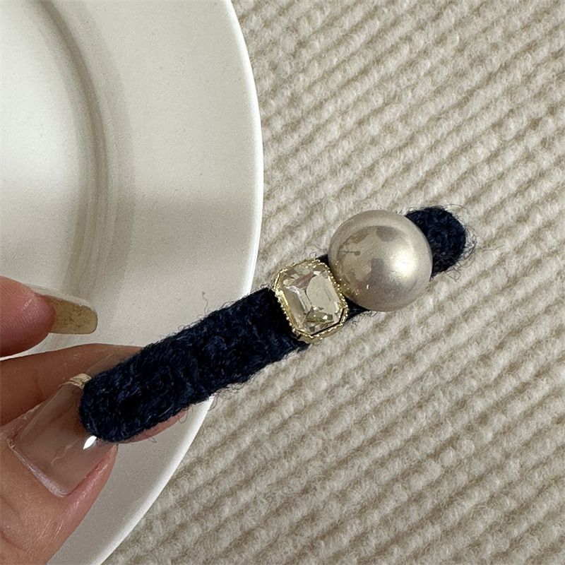 Perle Strass Wolle Ein-Wort-Entenschnabelclip kleine Haarnadel weibliche Stirn gebrochenes Haar Internet-Berühmtheit Haarnadel neue Clip Haarschmuck_voghion.com