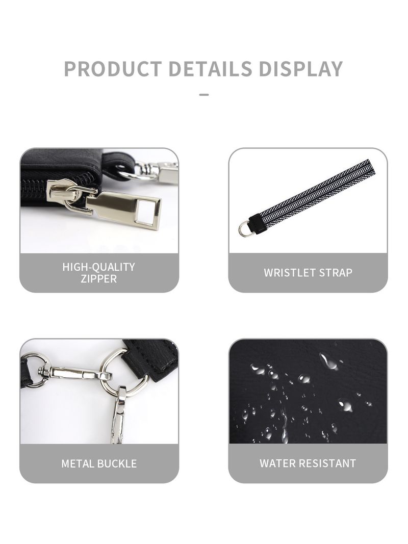Damen Mini Zipper Wristlet Keychain Portemonnaie Duebel Pocket Wristlet Portable Portemonnaie Coin Portemonnaie Mini Women Coin Bag_voghion.com