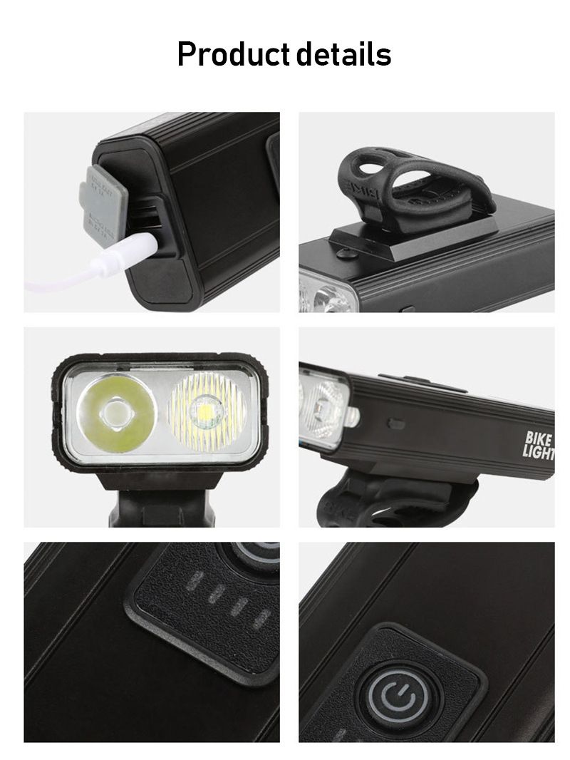 Dual T6 Starkes Licht Große Reichweite Mit Elektrischer Anzeige Outdoor-Reitlicht Große Kapazität Fahrrad USB-Ladescheinwerfer_voghion.com