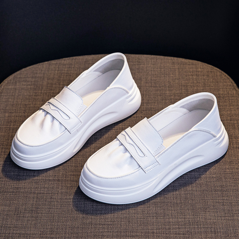 Little Female 2024 Spring New White Lefu One Step scarpe casual coreane versatili con suola spessa_voghion.com