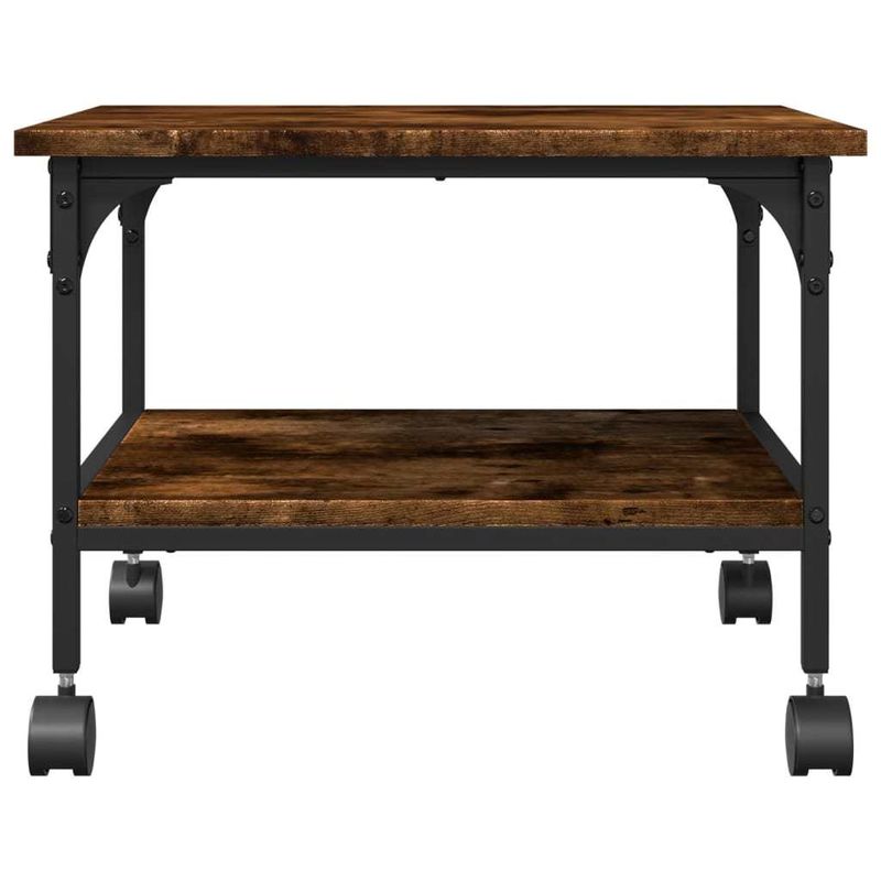 Printer Stand 2-Tier Smoked Oak 19.7"x15.7"x15" Engineered Wood_voghion.com