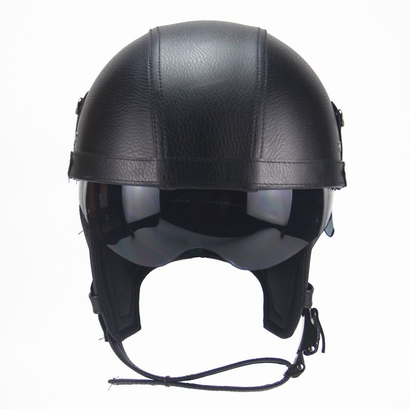 Personalized Half Pedal Motorcycle Cruise Leather Helmet Crown Prince_voghion.com