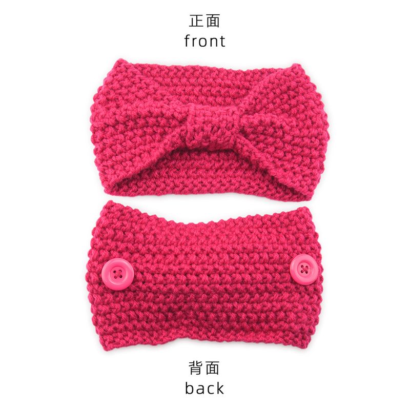 Mask Anti-Strangle Button Knitted Corn Kernel Bowknot Yarn Sports Ear Protection Headband_voghion.com