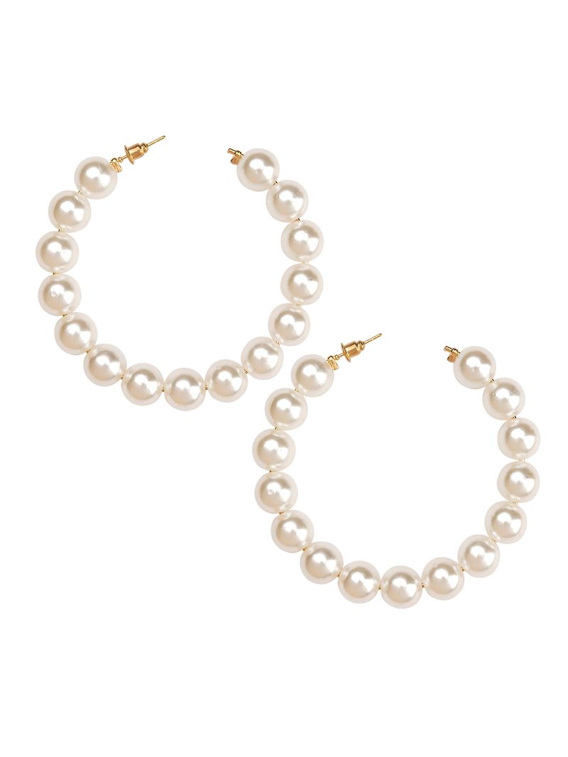 Elegante Perlen-Creolen für Damen – trendiger, übergroßer Perlenschmuck im koreanischen Stil, minimalistisches, schickes Design, perfekt für den Alltag_voghion.com