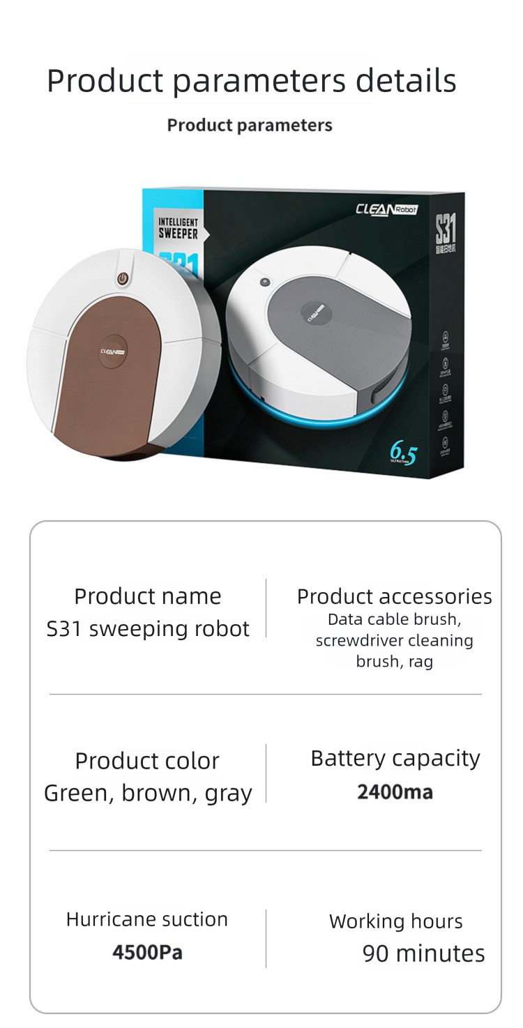 Robot For Home Use, Washing, Mopping, And Sweeping All-in-One, Ultra-Thin New Mini Rechargeable Smart Vacuum Cleaner_voghion.com