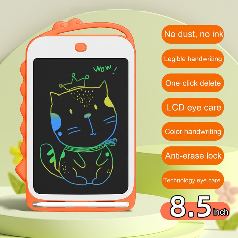 ToysMall 8,5-inch LCD-schrijftablet met potlood Cartoon Dinosaur Doodle Drukgevoelige batterijgevoede elektronische grafische tekenbordpad_voghion.com