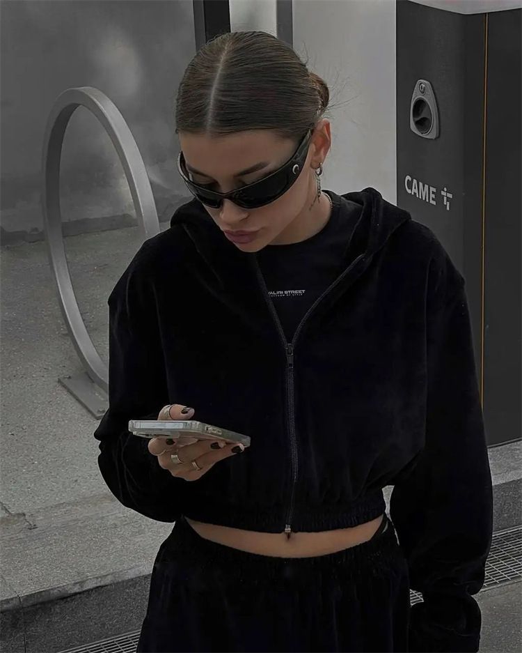 Ensembles pour femmes 2 pièces automne décontracté sport manches longues fermeture éclair 2024 femmes tendance pantalons ensembles cardigan élastique survêtement_voghion.com