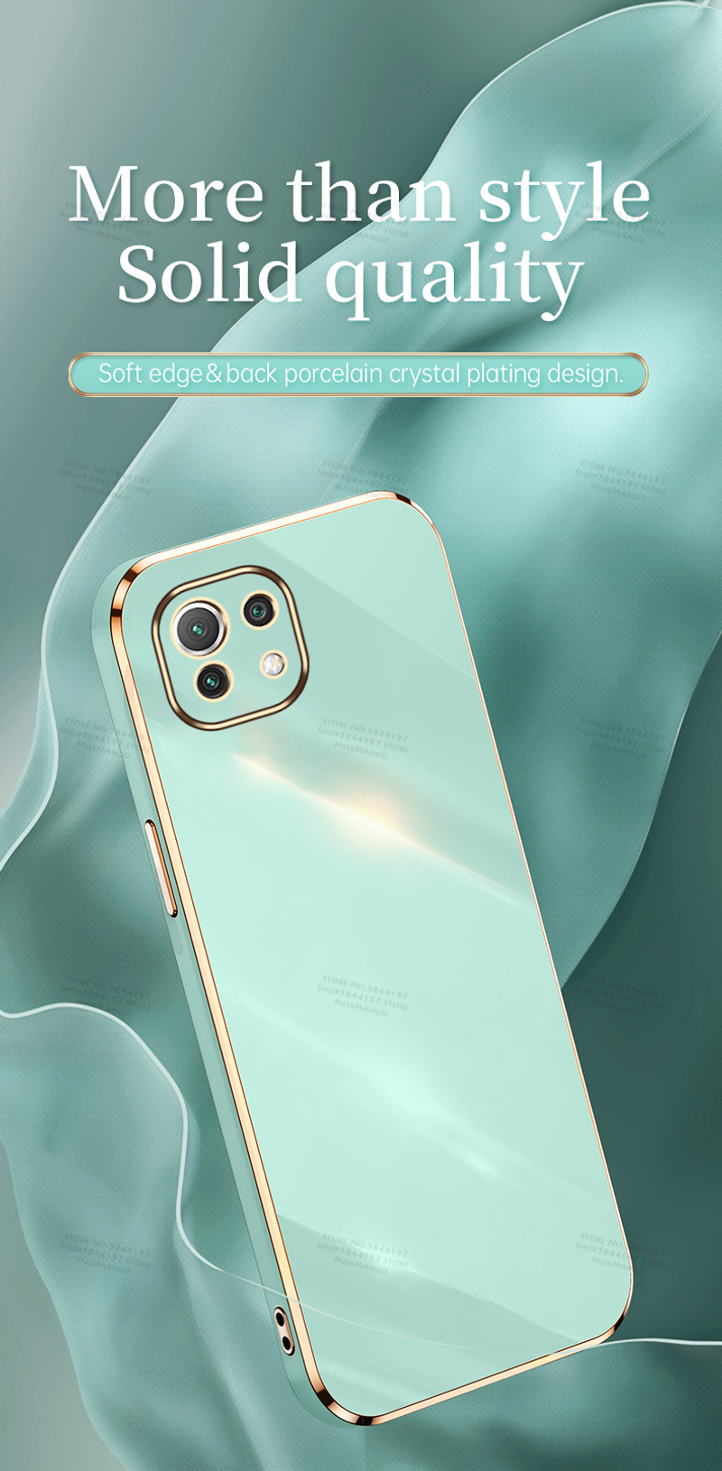 Luksusa galvanizēts vāciņš priekš Xiaomi Mi 11 Lite 5G mīksta silikona lēcu aizsardzība priekš Xiaomi_voghion.com