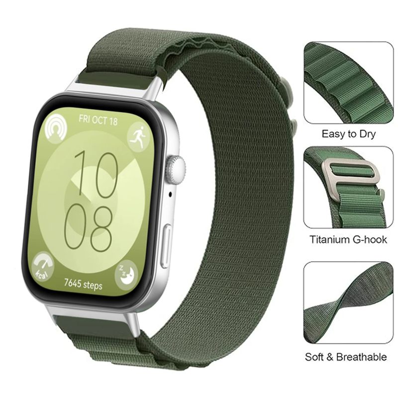 Band für HUAWEI Watch Fit 3. Bandzubehör. Ersatzgürtel. Handgelenk Correa. Nylon Alpine Loop-Armband. HUAWEI Fit 3 2024-Armbänder_voghion.com