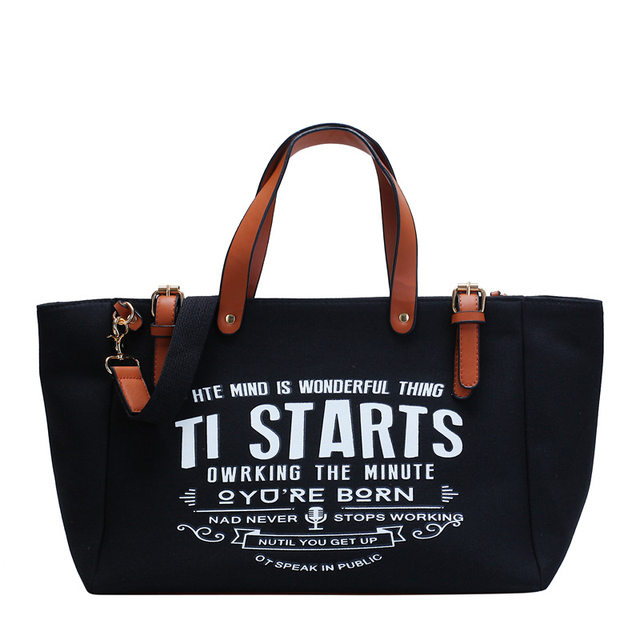 Yogodlns Mode Canvas Handtas en Portemonnee Vrouwelijke Schoudertas met grote capaciteit Letter Design Crossbody Tas Casual Totes Bag Bolsa_voghion.com