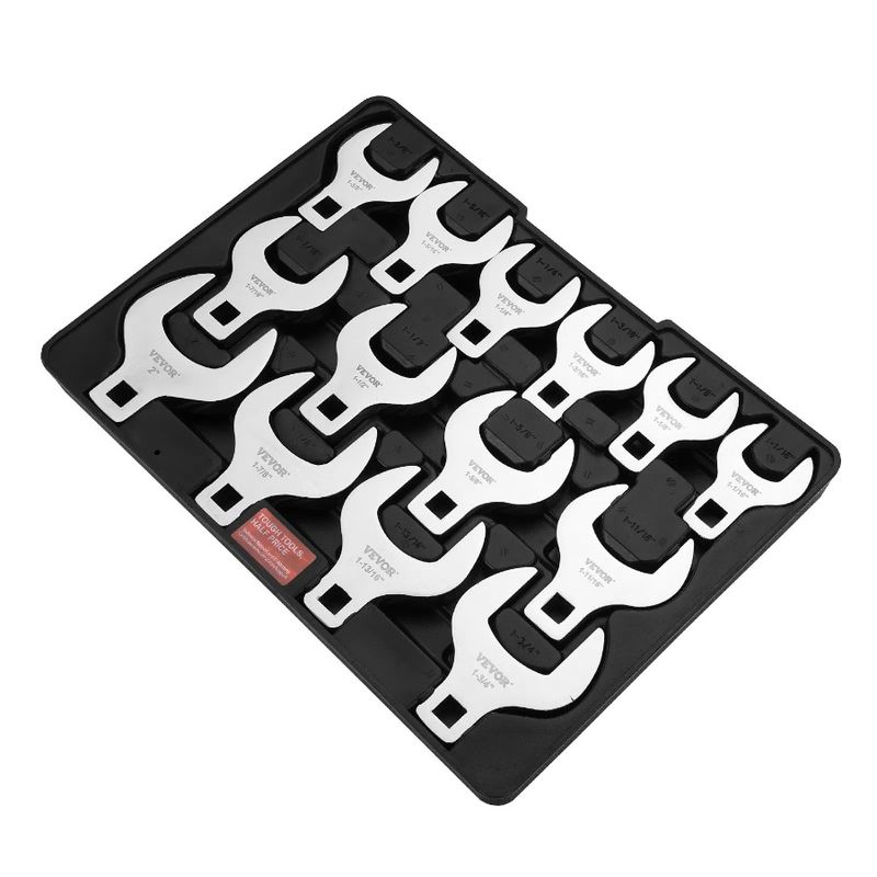 1/2 Drive Crowfoot With Set, With 14-Piece (1-1/16 Set Wrench 40CR SAE - Material Tray, Wrench Etc Foot Crows 2) Laser Storage_voghion.com