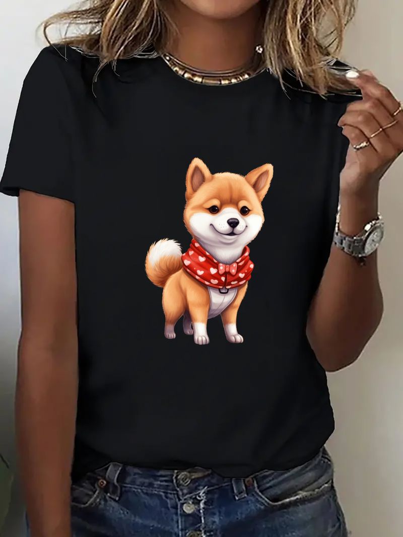 De primăvară și de vară femei europene și americane noi doamne moda casual topuri largi imprimate tricouri dama_voghion.com
