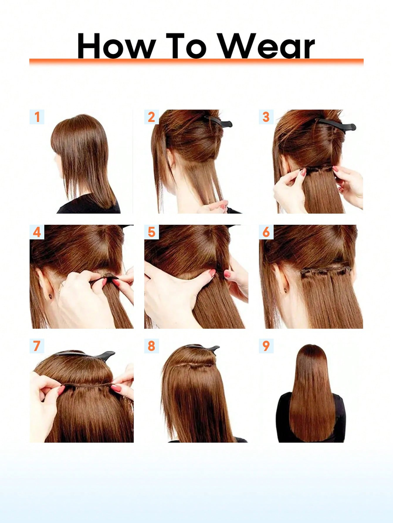 Clip per parrucchino da 22 pollici ad alta temperatura con estensione ondulata lunga 7 pezzi/set nelle estensioni dei capelli sintetici per le donne_voghion.com