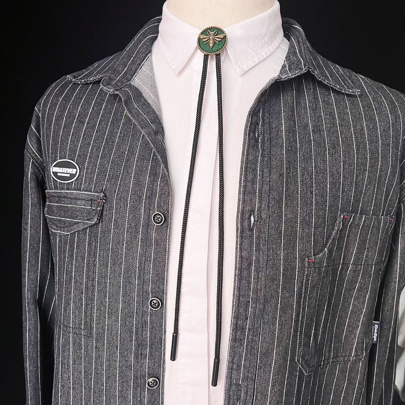 Collana estiva da uomo con personalità, stile polo ape, piccolo colletto, corda annodabile, papillon_voghion.com