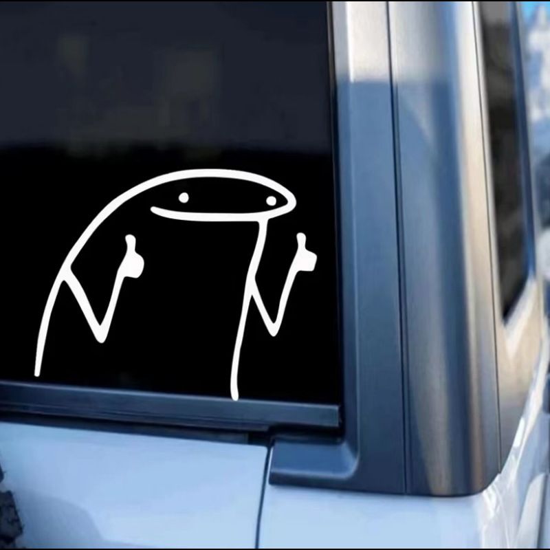 Reflective car stickers thumb stickers cartoon character car stickers line patterned glass car stickers_voghion.com