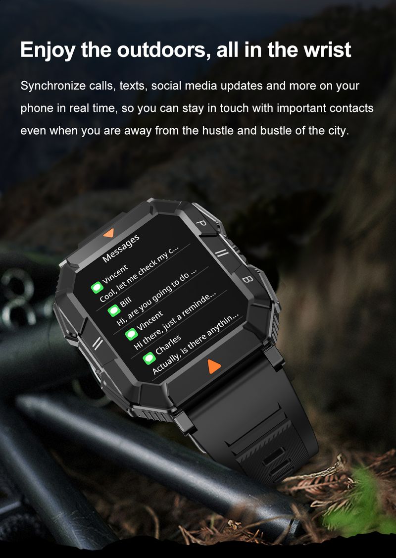 2025 Bluetooth Call Smart Watch Men 1.83" Heart Rate Fiess Sports Watches With LED Flashlight Man Smartwatch For Huawei_voghion.com