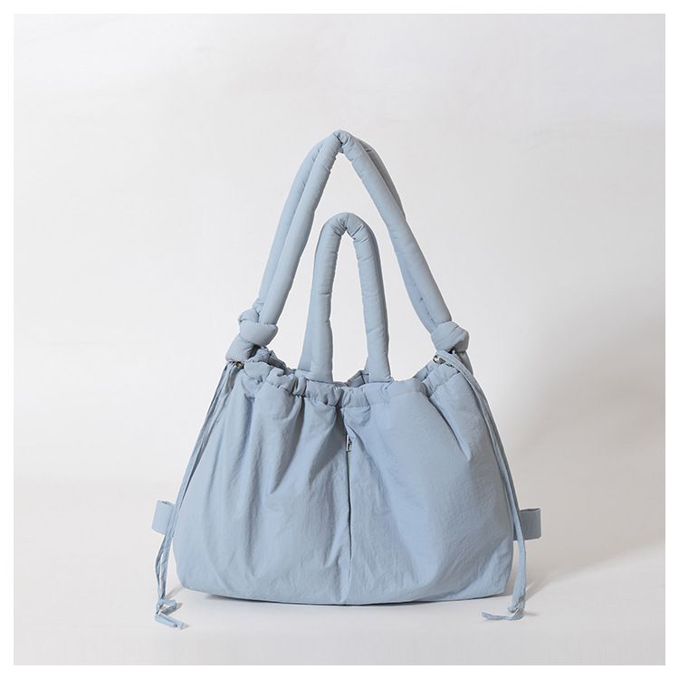 New style portable down cotton bag winter versatile fashion shoulder messenger bag multifunctional pleated casual backpack_voghion.com