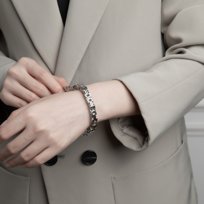 Yamaler Herenarmband Prachtig Niet vervagen Gespsluiting Titanium Staal Herenpolsbandje Armband Sieraden Dagelijks gebruik_voghion.com