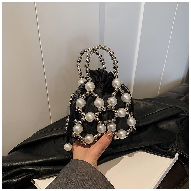 Borsa a mano per donna Borsa a mano con perline Borsa a tracolla con perline Moda Leggera Lusso Borsa a tracolla per cellulare_voghion.com