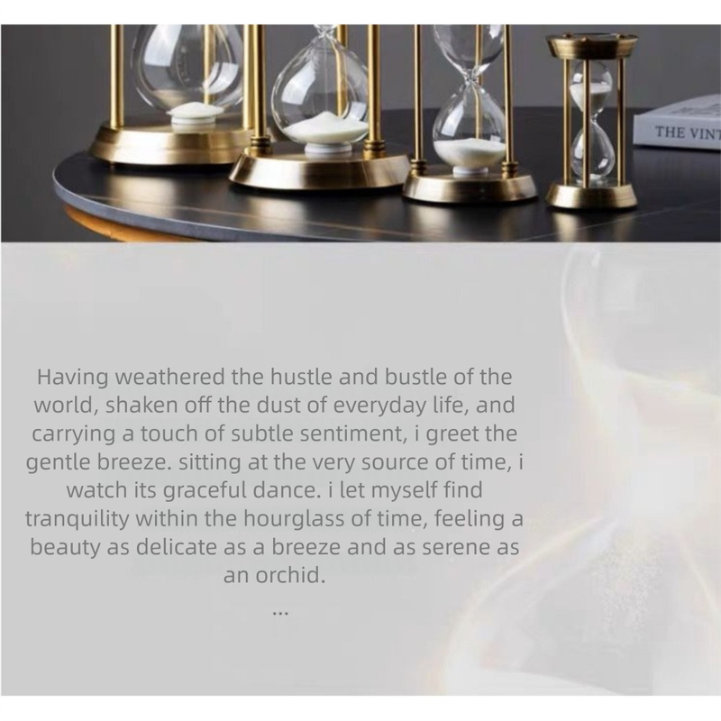 Luxuriöse, hochwertige 3D-Sanduhr aus Metall als Tischdekoration für Wohnzimmer, Weinschrank, Büro oder Zuhause_voghion.com