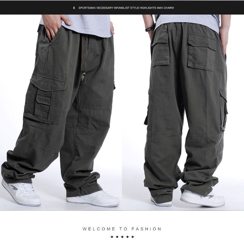 Cargohose für Herren in Übergröße – Übergroße Arbeitshose mit entspannter Passform und mehreren Taschen (S-4XL) – 100 % Baumwolle im Streetwear-Hip-Hop-Stil_voghion.com