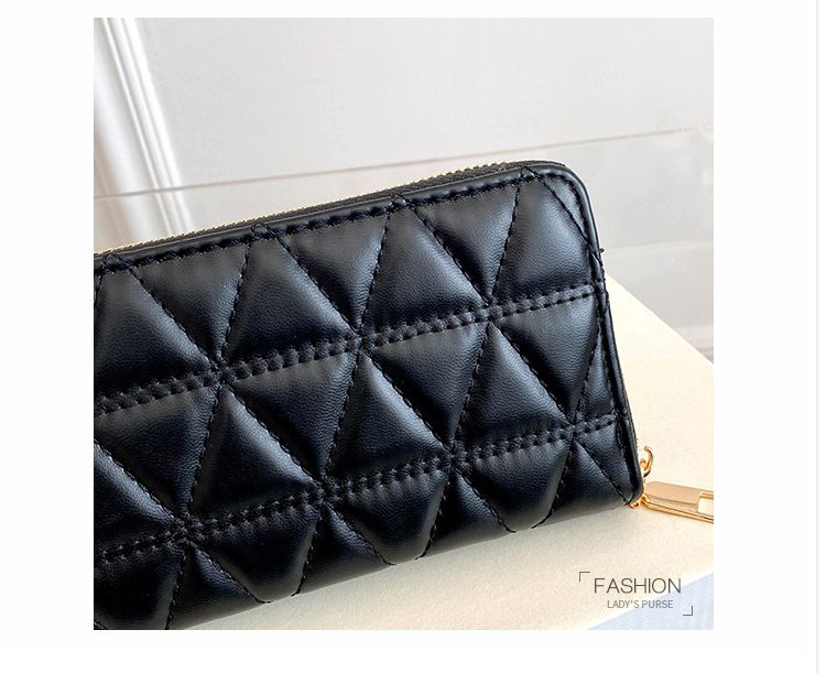 Women's Wallet & Men's Wallet Lingge Purse Ladies Long Clutch Bag Simple And Large-capacity Leisure Card Bag Tide Card Bag_voghion.com
