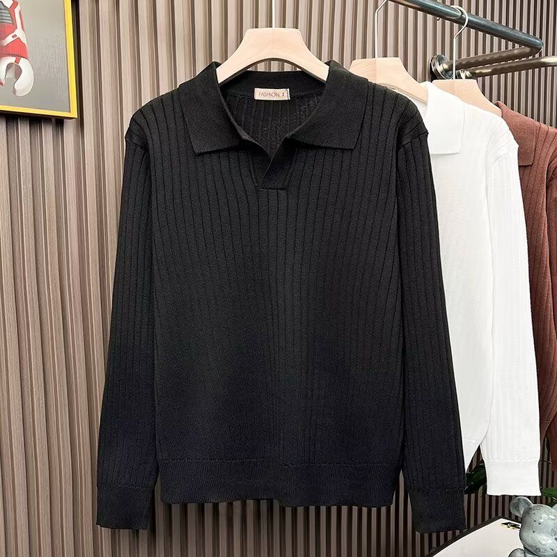 New autumn and winter fashion versatile casual knitted sweater temperament long sleeved knitted sweater simple design_voghion.com