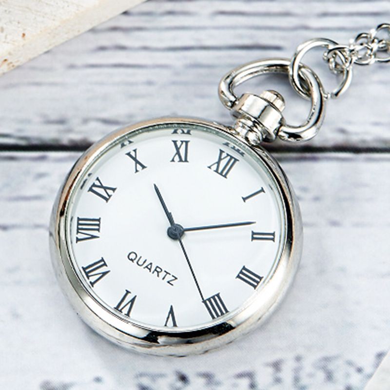 Student Digital Roman Creative Quartz Silver Nurse Small Pocket Watch_voghion.com