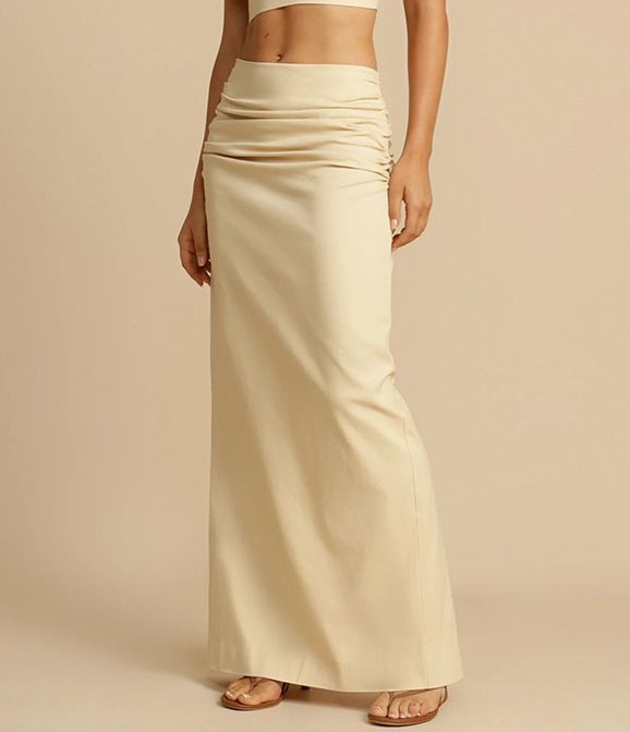Ensemble jupe sans manches mi-longue deux pièces pour femme, tenue décontractée, idéale pour les vacances et les fêtes, collection printemps-été 2025_voghion.com