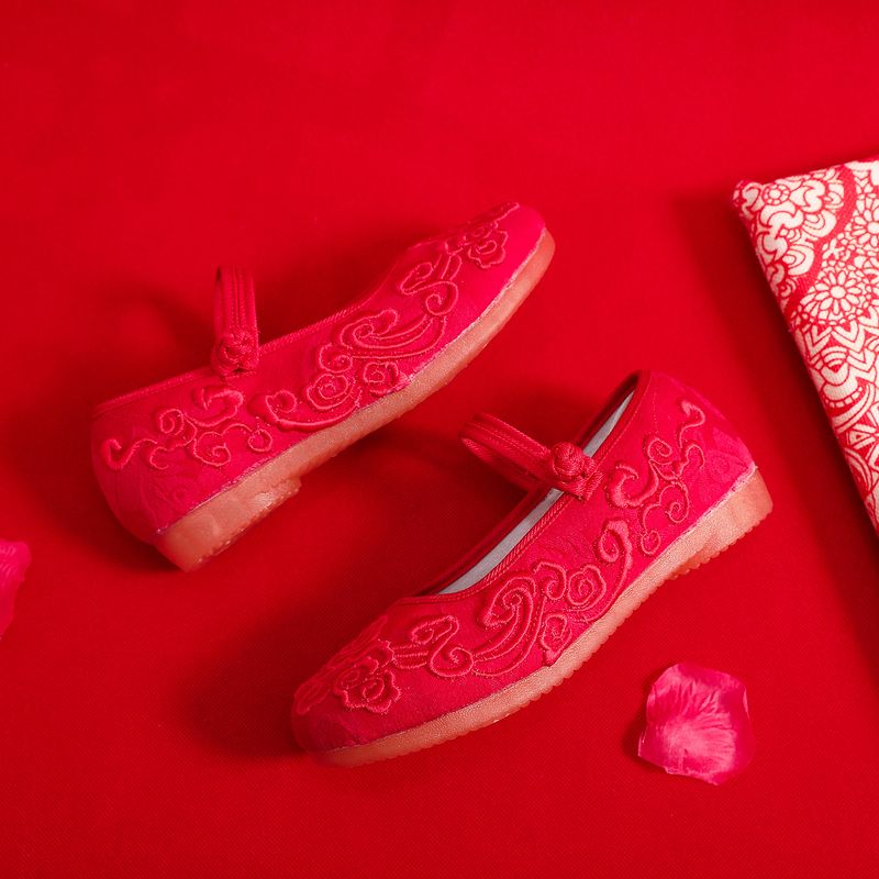 Flache Schuhe mit Kuhsehnensohle, einfarbige Damen-Einzelschuhe für Frühling und Sommer, bestickte Stoffschuhe, Teller_voghion.com