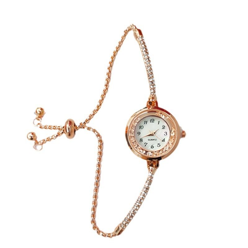 New Style Chalcedony Inlaid Diamond Crown Four-Leaf Clover Mermaid Rolling Bead Flowing Sand Pull-out Women's Bracelet_voghion.com