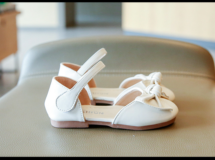 2024 primavera/verão nova edição coreana meia sandálias da menina do bebê arco princesa couro moda sapatos casuais_voghion.com