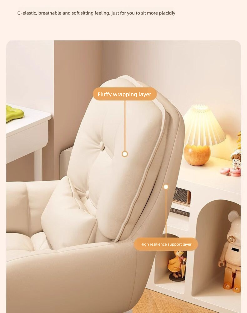Aweiqi, comoda sedia da computer per lunghe sedute, trucco per la casa, sala studio, dormitorio per studenti, sedia con schienale regolabile e pigro_voghion.com