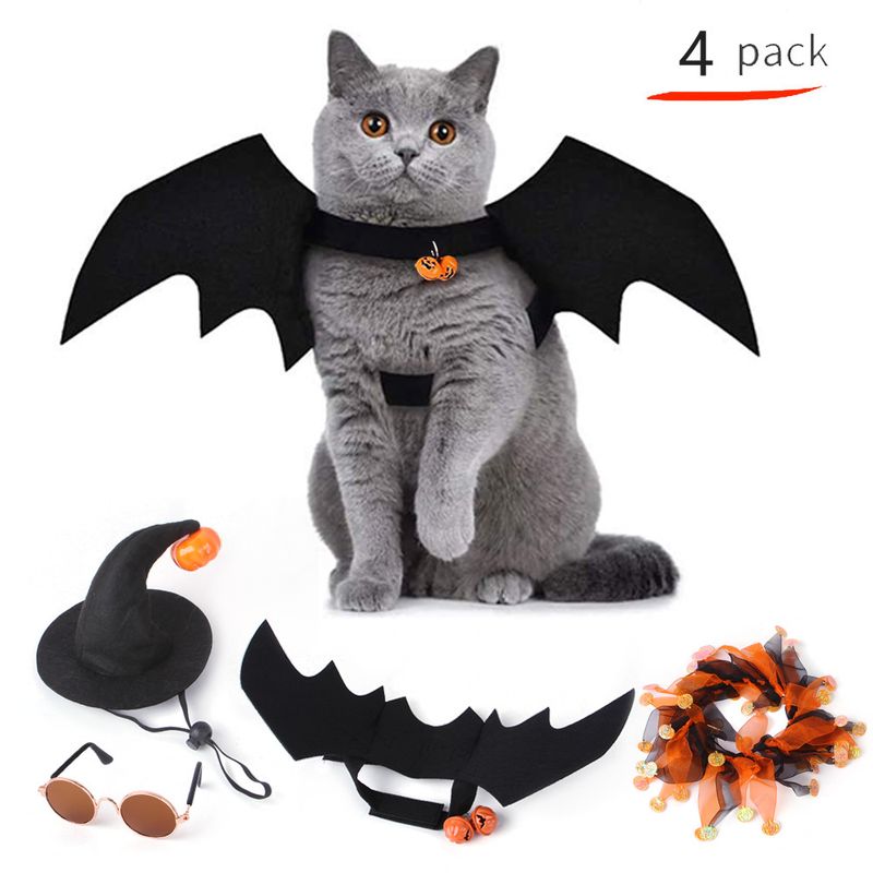 Neu Halloween Hut Und Schal Set Kürbis Glocke Katze Fledermaus Brust Harness_voghion.com