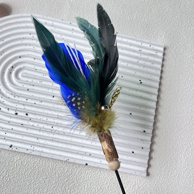 New Wooden Wand With Feather, Extended Teaser Rod, Cat Scratching And Chewing Toy_voghion.com