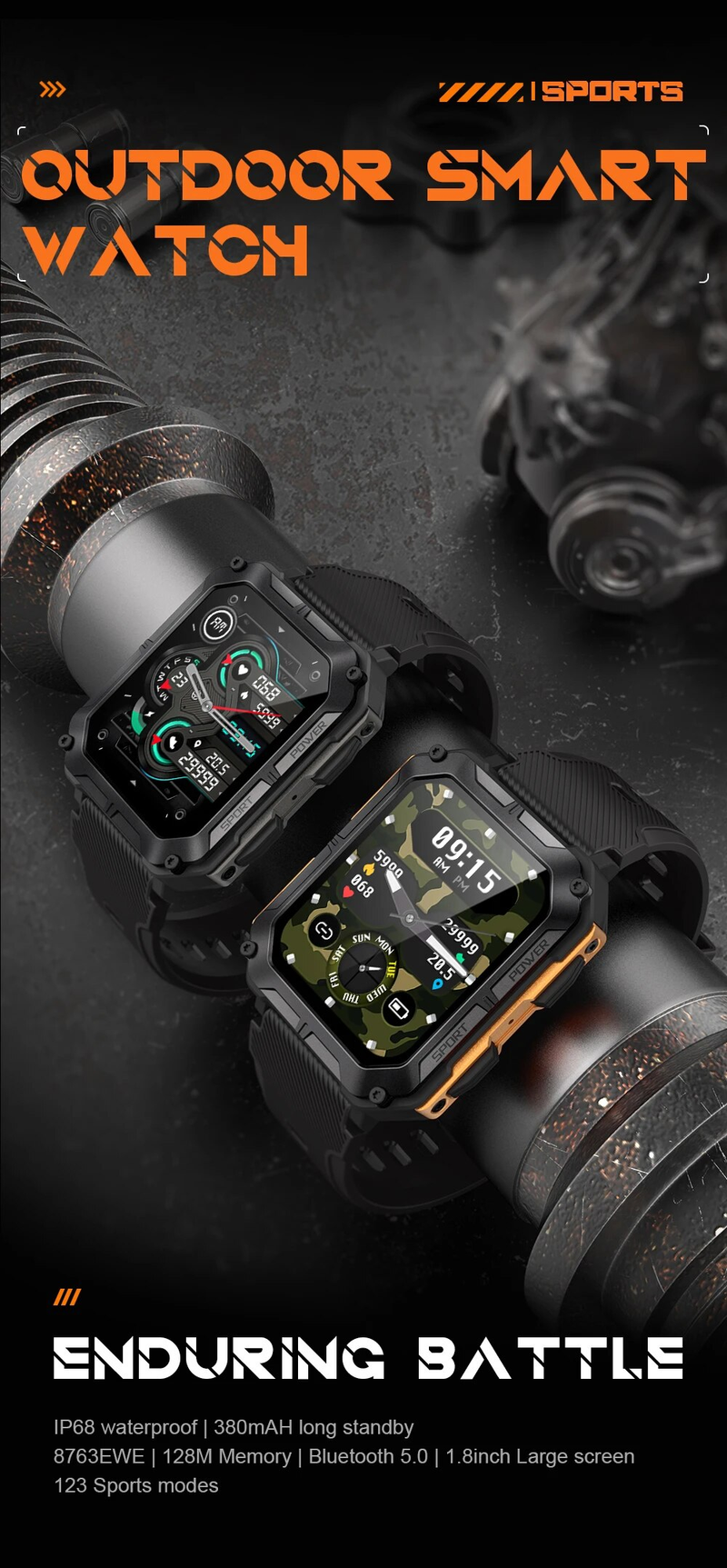 Military Smart Watch Men Waterproof IP68 BT Call Fiess Tracker 123 Sports Intelligent Wirst Smartwatch για τηλέφωνο Android_voghion.com