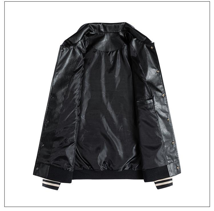 PQ Automne Hiver Décontracté Polyvalent Outillage Veste En Cuir Pour Hommes Uniforme De Baseball Veste En Cuir Hommes_voghion.com