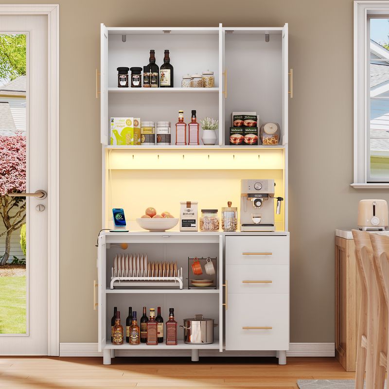 Cucina 183cm con app illuminate a LED, USB, steckdosen, 3 Schubladen_voghion.com