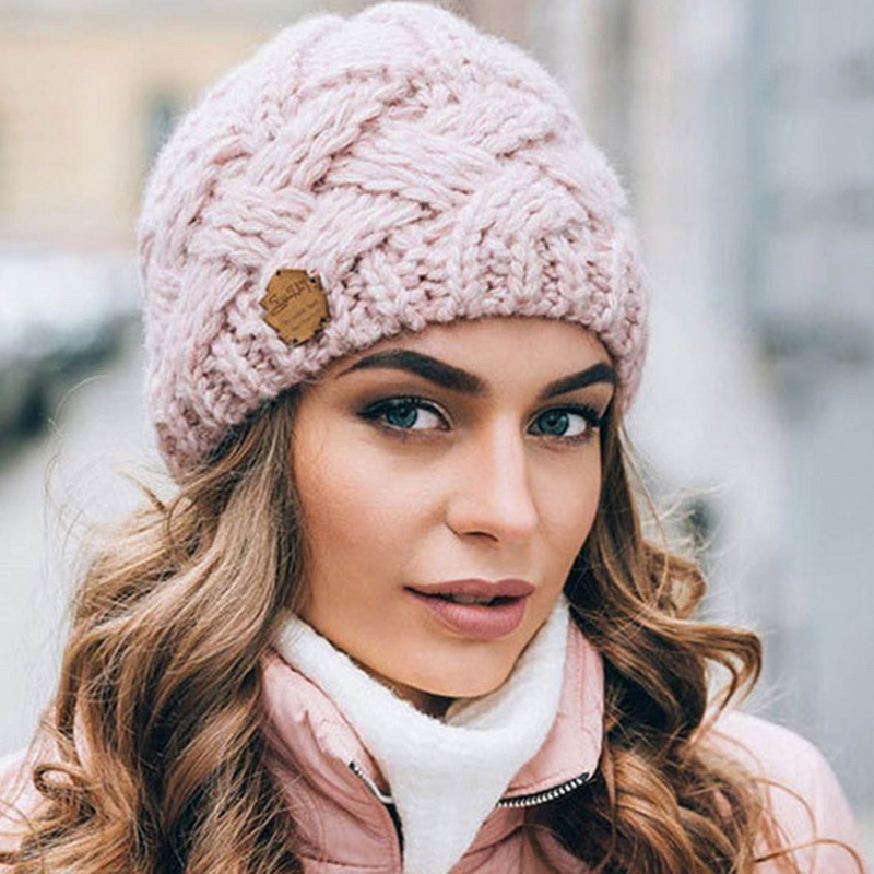 Neue Wintermütze für Frauen, gestrickt, Korea-Mütze, Thic Sullies-Hut, Herbst, im Freien, warme Streetwear-Caps, Rot, Schwarz, Weiß_voghion.com