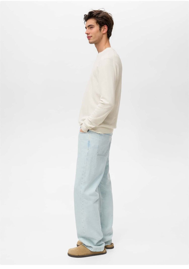 Pull en maille automne/hiver pour homme - Pull col rond extensible et respirant (beige/crème/marron/noir)_voghion.com