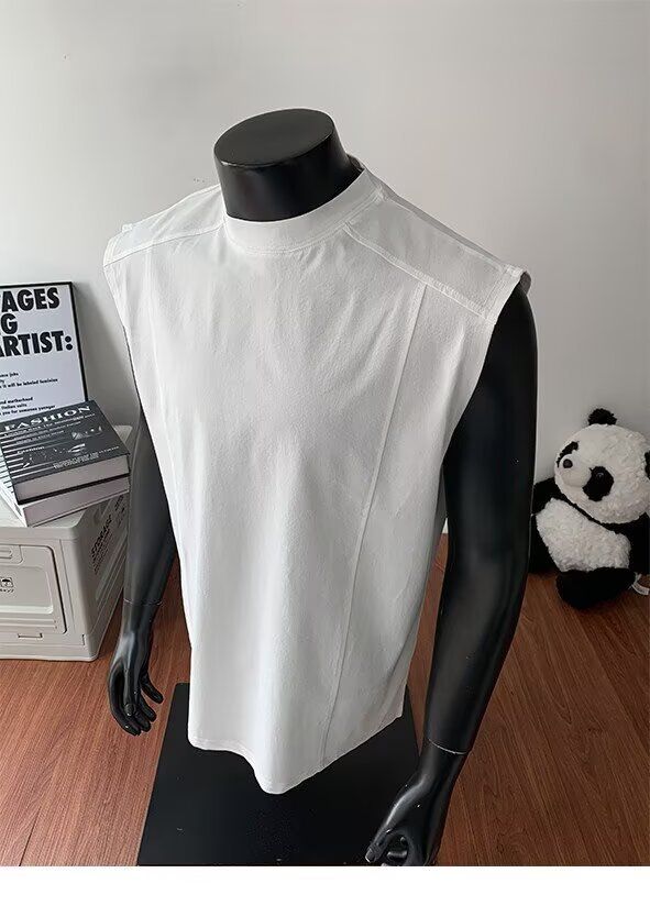 Gilet senza maniche da uomo – Misto lino traspirante, collo alto, vestibilità comoda (casual estivo, asciugatura rapida, taglie dalla M alla 3XL, antipiega)_voghion.com