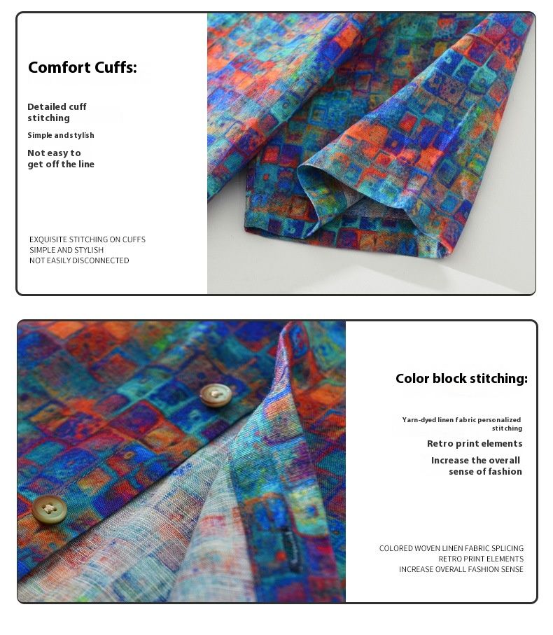 Nuova camicia casual a maniche corte da uomo stampata_voghion.com