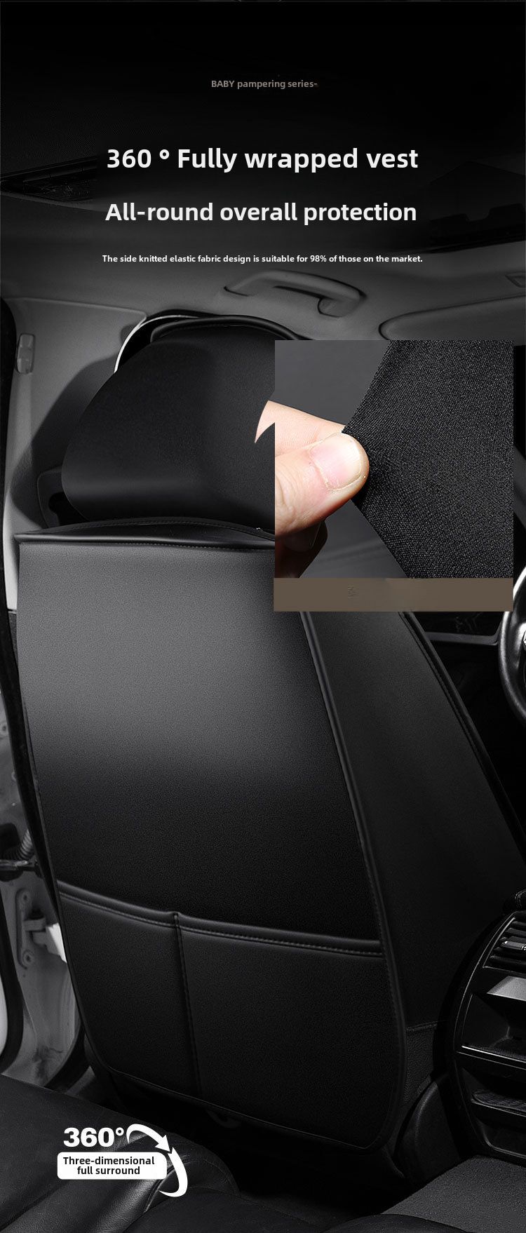 Nueva funda para asiento de coche con diseño de dibujos animados de cabeza de perro universal para las cuatro estaciones con cojín de cuero con diamantes y todo incluido de Crown_voghion.com